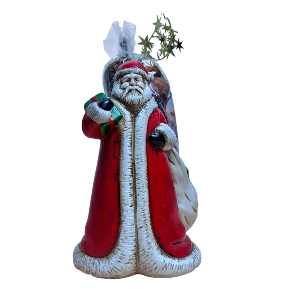 Vintage 1991 Claire Burke Ceramic Santa Claus Potpourri Holder Holiday Christmas